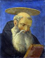 欧洲12-19世纪油画五_Domenico Veneziano - Head of a Tonsured, Bearded Saint
